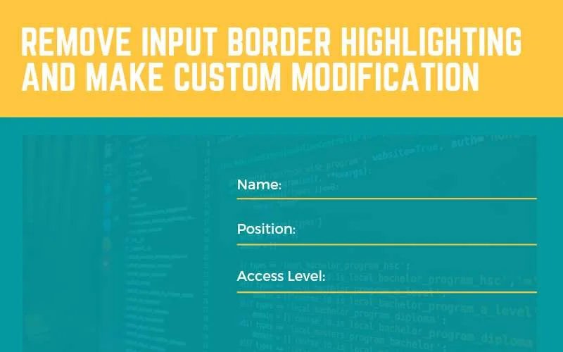 Remove input border highlight using CSS