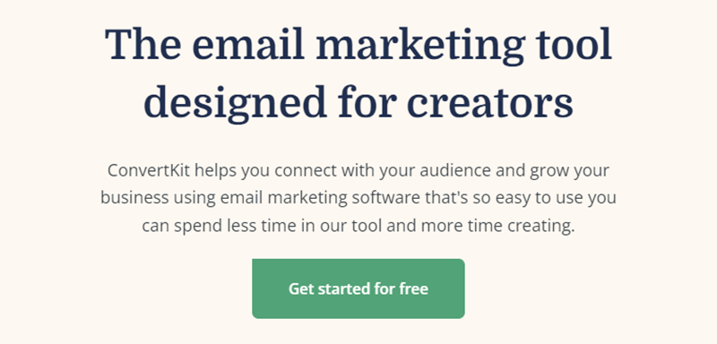 ConvertKit email marketing software for free