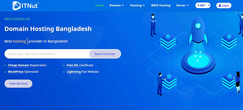 Homepage of 'ItNutHosting' The best Bangladeshi domain and hosting provider