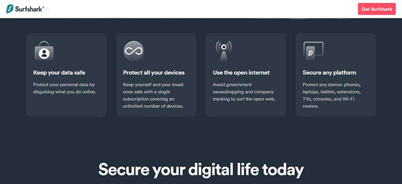 Secure your digital life today by using Surfshark